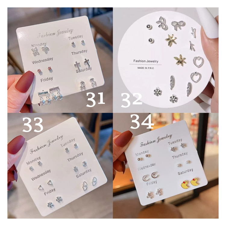 گوشواره میخی مینمال عمده آبکاری نقره
